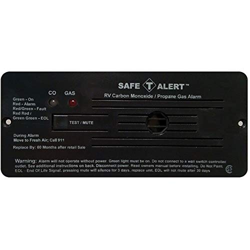 Safe-T-Alert 35-742-BL Dual Carbon Monoxide Propane Gas Detector Flush Mount Black