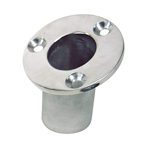 Sea-Dog Line 491713-1 Flush Mount Flag Pole Socket 25 Degree 316 Stainless Steel