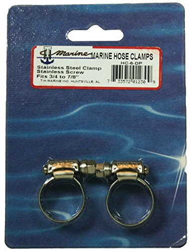 T-H Marine HC6DP Stainless Steel Hose Clamp 3/4" to 7/8" - 12 Pack