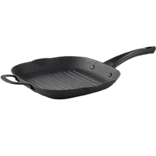 Starfrit USA 060903-004-0000 The Rock 11" x 11" Cast Iron Grill Pan with Rock.Tec Surface