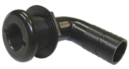 T-H Marine TH1290DP 1-1/8 Inch 90 Degree Thru-Hull Fitting Black