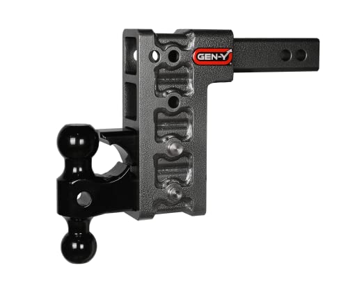 Gen-Y Hitch GH-524 16K Adjustable Pintle & Dual Ball Mount 7.5" Drop/Rise 2" Shank
