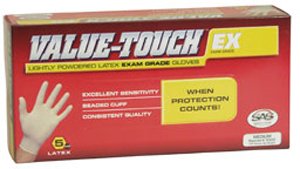 SAS Safety 6593 Powdered Latex Disposable Gloves Large 100-Count