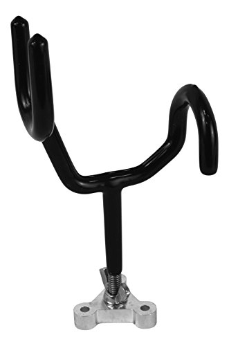 Attwood Marine 5062-3 25-Degree Sure Grip Steel Rod Holder With Mounting Base And 4-Inch Stem, Black Finish