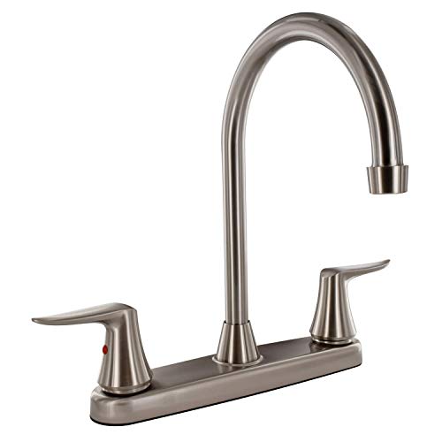 Valterra PF221403 Catalina 8-Inch Kitchen Faucet Brushed Nickel Hi-Arc Spout 2-Handle