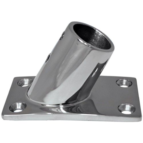 Whitecap Industries 6042C 60 Degree Rectangular Base Rail Fitting 7/8" OD Stainless Steel