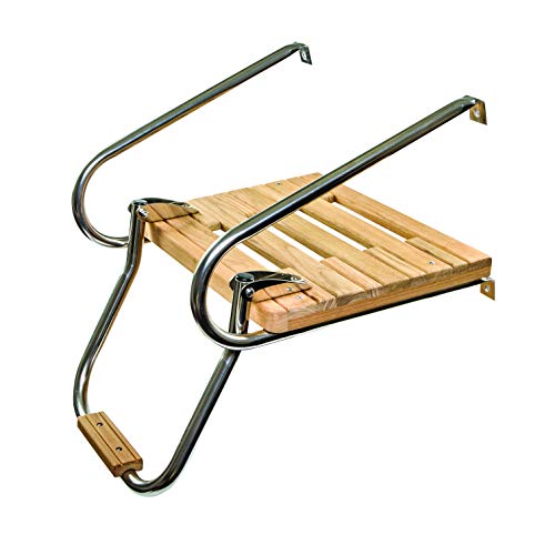 Whitecap Industries 60903 Teak Swim Platform with Ladder for I/O Motors