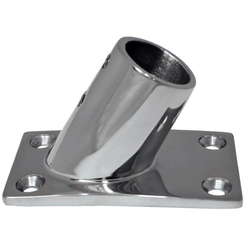 Whitecap Industries 6142C 1" OD 60 Degree Rectangular Base Stainless Steel Rail Fitting