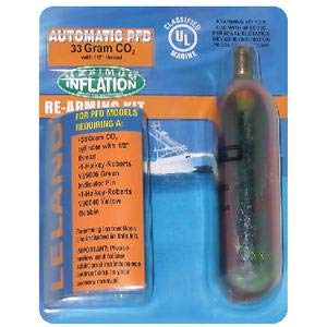 Seachoice 50-85750 Re-Arm Kit 33g CO2 Cylinder 1/2" Thread Automatic Inflatable