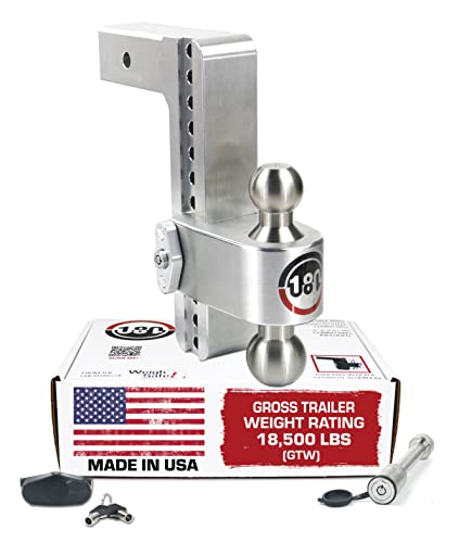 Picture of Weigh Safe LTB10-2.5-KA Adjustable Ball Mount Drop Shank GTW - 10 2.5 18 500
