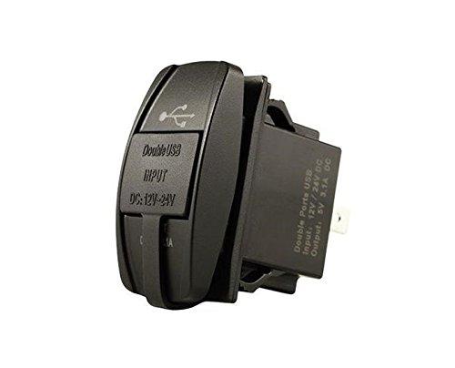 KJM USB-RSM Dual USB Charger Rocker Switch Mount 12V 24V