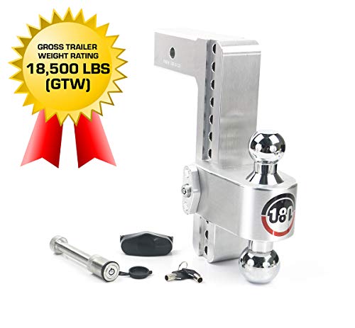 Picture of Weigh Safe CTB10-2.5-KA 10" Drop Hitch 2.5" Receiver Adjustable Aluminum Ball Mount 18,500 lbs GTW