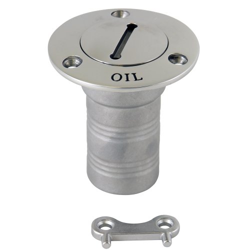 Whitecap Industries 6129C 316 Stainless Steel Hose Deck Fill 1-1/2" for Oil