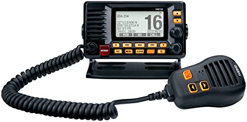 Uniden UM725BK 25W Fixed Mount VHF Marine Radio with DSC and Text Messaging