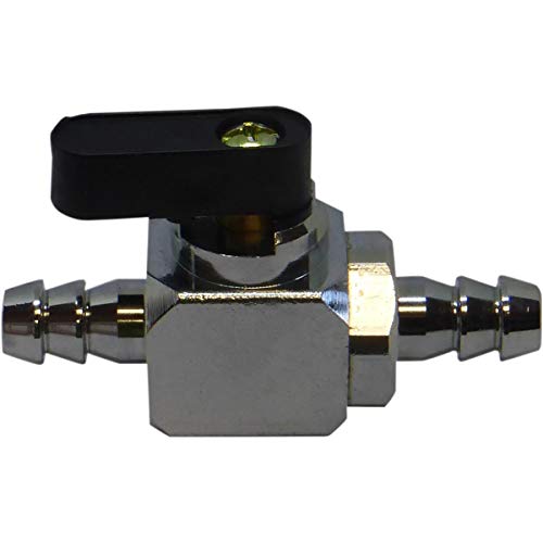 Helix Racing Products 1195560 In-Line Fuel Valve 3/8 Inch Chrome Brass 3-Way Toggle