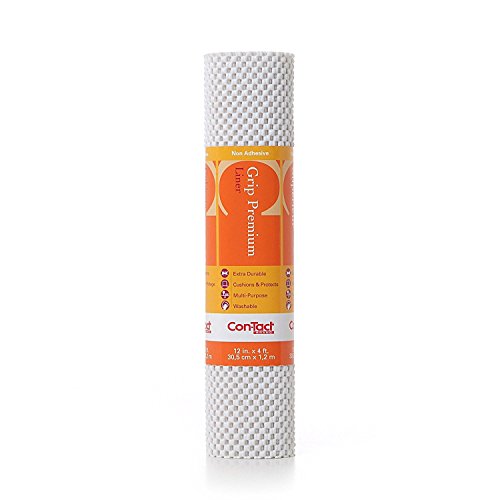 Kittrich 04FC6L5206 Grip Premium Non-Adhesive Shelf Liner 12" x 4' White