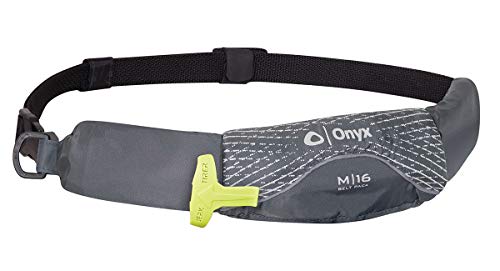 Onyx Outdoors 130900-701-004-19 M-16 Manual Inflatable Belt Pack PFD Grey