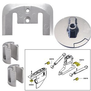 Tecnoseal 20804 Mercury Bravo 2-3 Anode Kit with Hardware Zinc