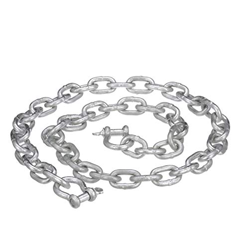 Attwood Marine 137537 Galvanized Anchor Lead Chain with Shackles 1/4" x 4'