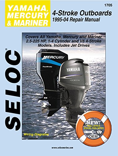 Sierra 18-01705 Seloc Marine Repair Manual for Yamaha Mercury Mariner Outboards 1995-2004