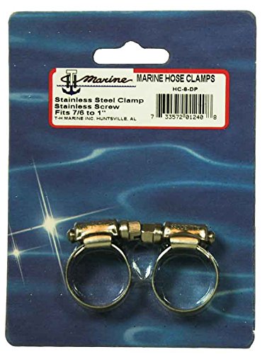 T-H Marine HC-8-DP Marine Grade Stainless Steel Hose Clamp Size 8