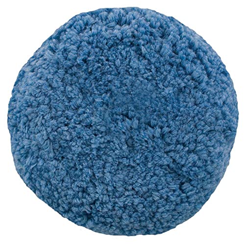 Presta 890144 Blue Wool Soft Finish Polishing Pad 9 Inch Hook and Loop