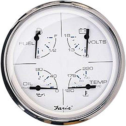 Faria Instruments 33864 Chesapeake White SS 5" Multifunction Gauge
