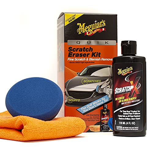 Meguiars G190200 Quik Scratch Eraser Kit with Drill Pad and ScratchX