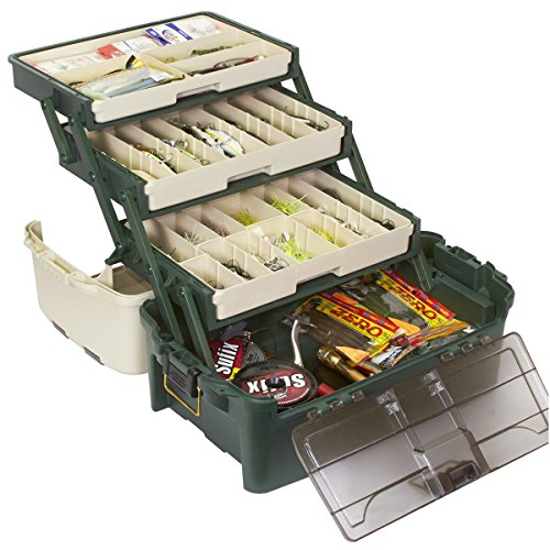 Plano 723300 Hybrid Hip 3-Tray Tackle Box - White/Green Premium Storage