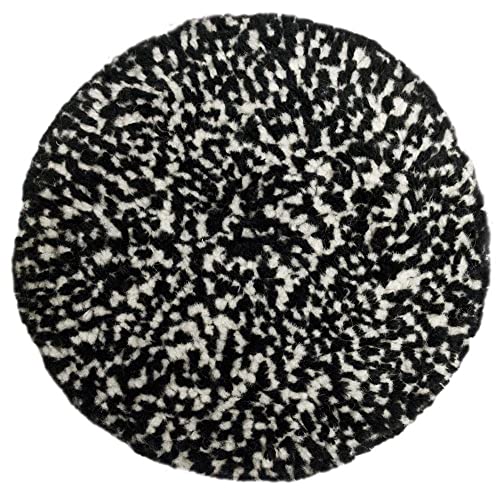 Presta 890146 Wool Compounding Pad 9 Inch Heavy Cut Black White Hook Loop