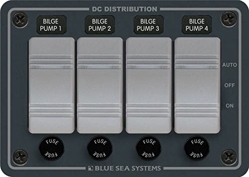 Blue Sea Systems 8666 Water-Resistant 4-Circuit Bilge Pump Control Panel