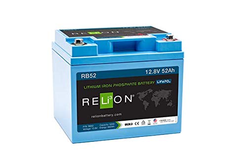 Relion RB52 12V 52Ah Lithium Iron Phosphate Deep Cycle Battery