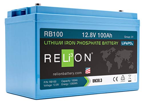 RELiON RB100 12V 100Ah LiFePO4 Lithium Battery Group 31