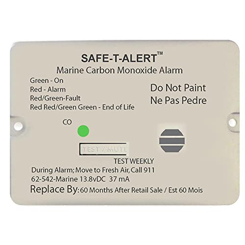 Mti Industries 62-542-WT-MARINE Marine Carbon Monoxide Alarm Flush Mount White