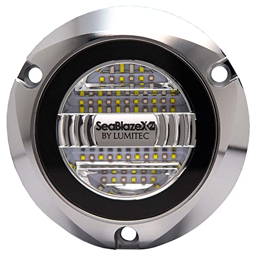 Lumitec 101592 SeaBlazeX2 Underwater LED Light Chrome Bezel Dual Color White/Blue