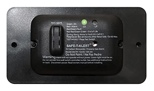 Safe-T-Alert 85-741-BL Dual Carbon Monoxide and Propane Gas Alarm 12V Black