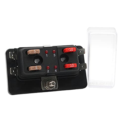 Cole Hersee 880024-BP 4-Circuit Mini Fuse Block with LED Indicators
