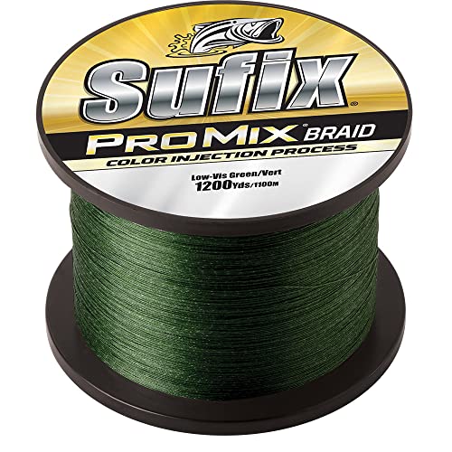 Sufix 630-340G ProMix Braided Fishing Line 40lb Low-Vis Green 1200 Yards