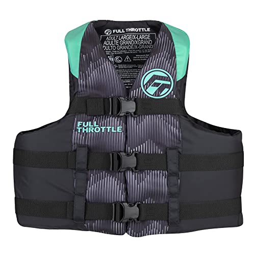 Full Throttle 11220050508022 Adult Nylon Life Jacket 2X/4X Aqua Black