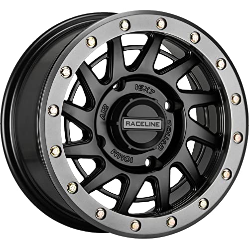 Raceline Wheels A12BG-57037+10 Squad Beadlock Wheel 15x7 4/137 Black Gunmetal