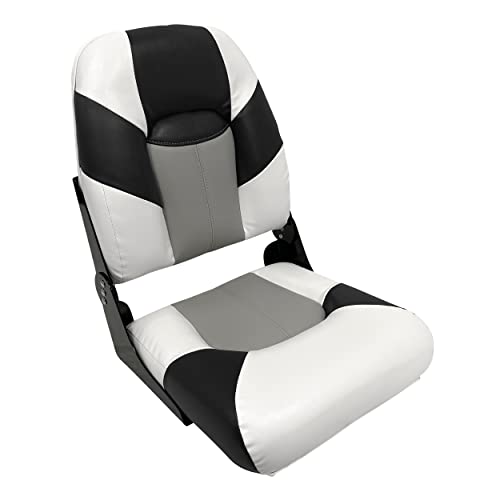 Wise Seating 1461-1782 Baja Series High Back Boat Seat White Gray Black