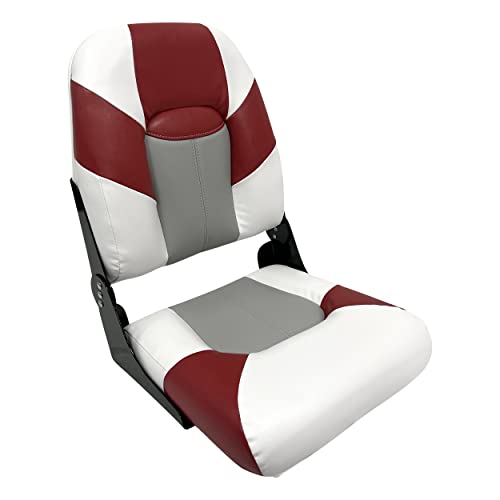 Wise Seating 1461-1774 Baja Series High Back Boat Seat White Gray Red