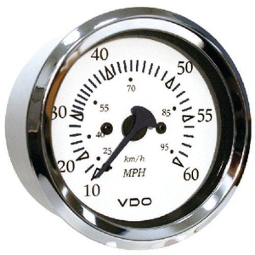 Seachoice 50-15141 60MPH Speedometer Chro/Wht