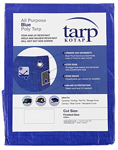 Kotap TRA-50100 Heavy Duty Blue Vinyl Tarp 50' x 100'