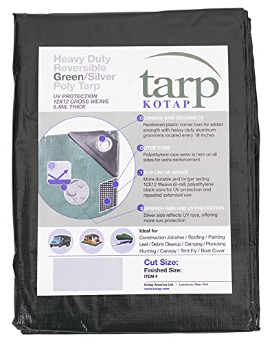 Kotap TGS-1525 Heavy-Duty Green Poly Tarp 15' x 25'