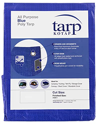 Kotap TRA-1820 Heavy-Duty Blue Vinyl Tarp 18' x 20'