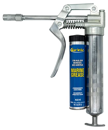 Starbrite 028703 Marine Grease Gun with 3 oz Wheel Bearing Grease Cartridge