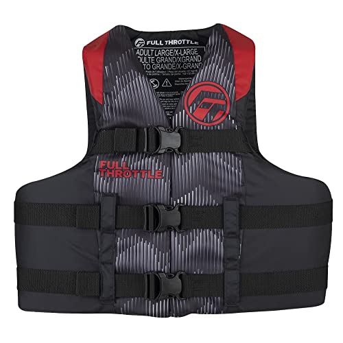 Full Throttle 11220010008022 Adult Nylon Life Vest Type II PFD Red 2XL/4XL
