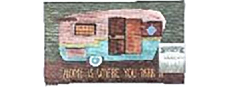 Kittrich STRB-15821-10 Textilen Campmat Home Is Where You Park RV Door Mat