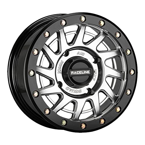 Picture of Raceline Wheels A12SB-57037+10 Squad Beadlock Wheel 15x7 4x137 Hyper Silver Black